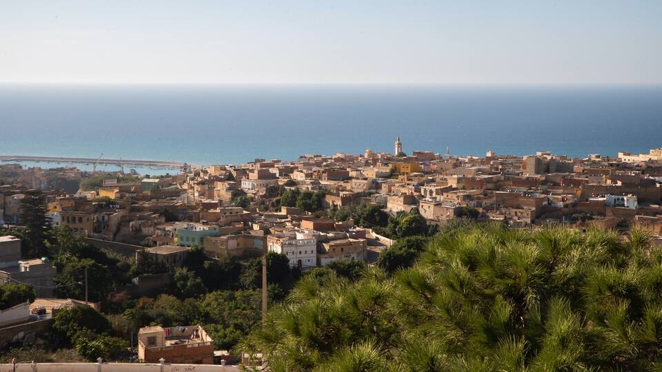 Beautiful skyline panorama view of city Mostaganem, Algeria