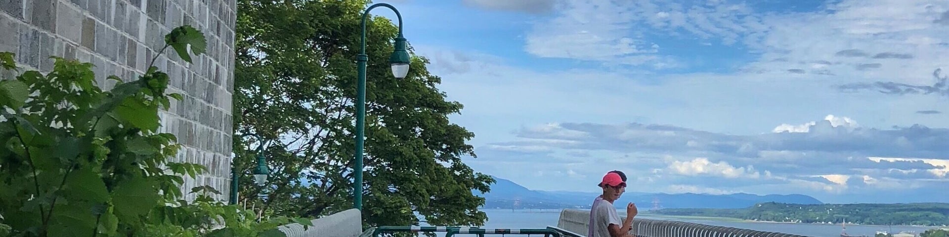 We walked the Governors Walk returning from the Citadel to Le Hotel Frontenac. Beautifully done! It hugs the side of the cliff high above the St Lawerence River. Great views and if you built tree houses as a kid, this will take you back.
