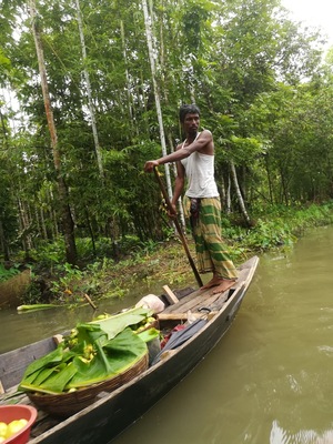 On the way to floating guava market.