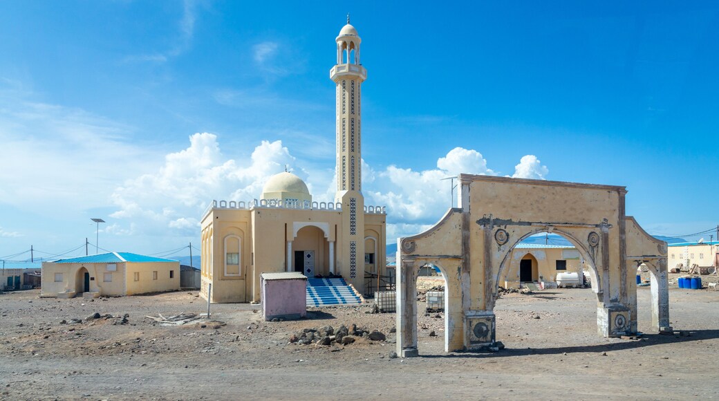 Yellow mosque with the gate arch, Arta region, Djibouti, Horn of Africa