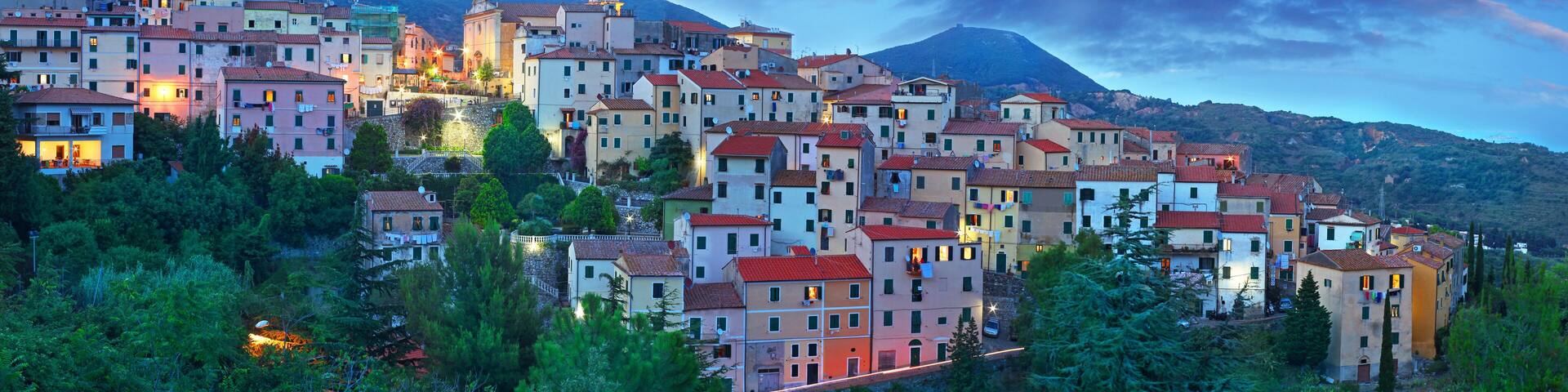 Panorama Blue Hour at Elba Island, Tuscany