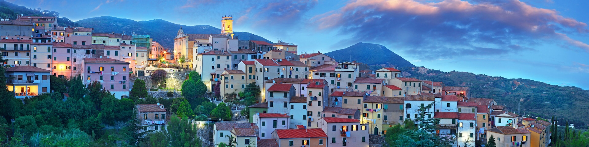 Panorama Blue Hour at Elba Island, Tuscany