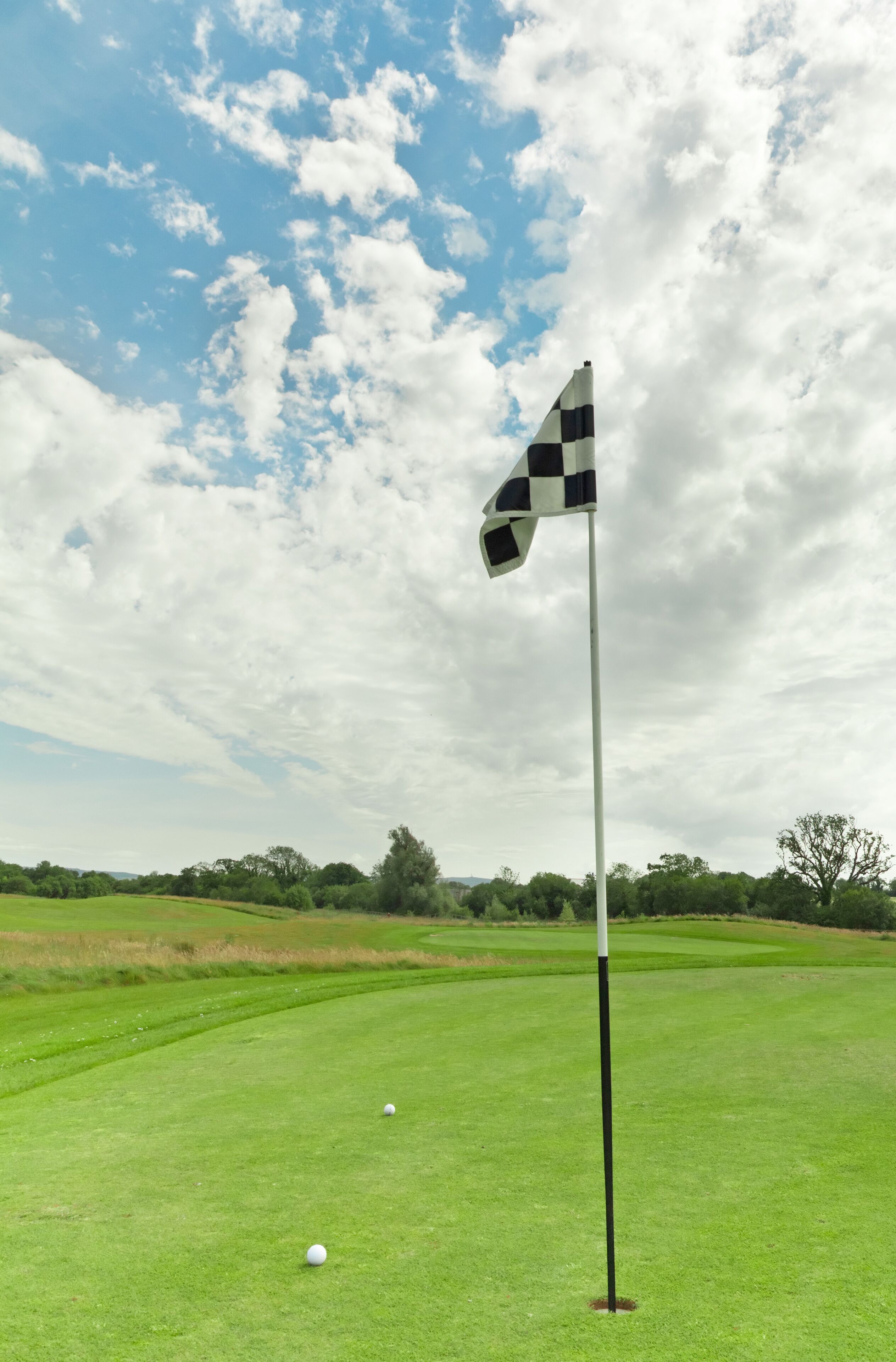 Flag on the irish golf field