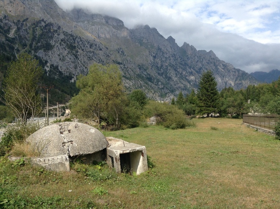 One of 700,000 concrete bunkers built in Albania between 1950 and 1985. This was to ensure that if Albania was ever invaded, local people would be able to defend their country. 
They are almost impossible to destroy, thus remain an integral part of the landscape. Saw several of then whilst hiking in Valbona national park 
#history #nature #hiking #nationalpark