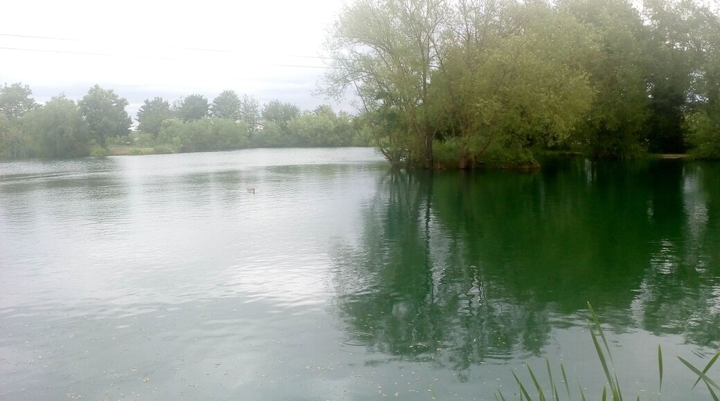 the old moat lake in Weston on Trent Derbyshire