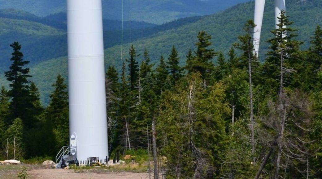 repairing a wind turbine blade - repelling from 300 feet off the ground.