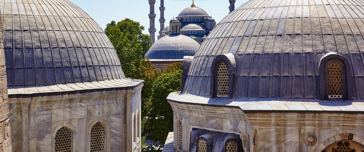 The view from the window of Hagia Sophia to the Blue Mosque, Ist