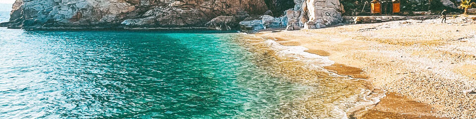 Paleokastro Beach, Rodia, Crete Island, Greece