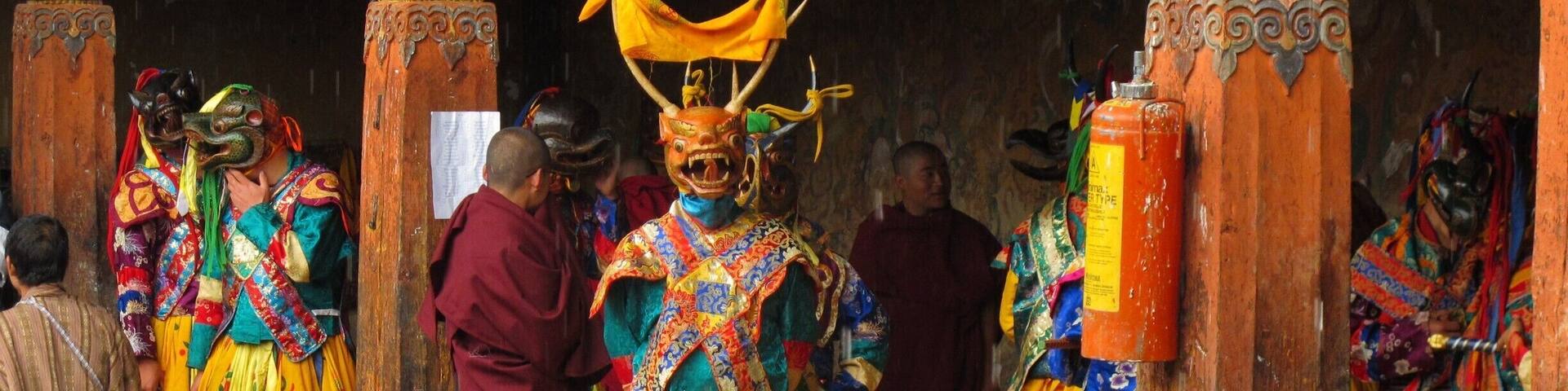 Tamshing Phala Choepa Festival. Rain is no obstacle to revive the tradition and faith.