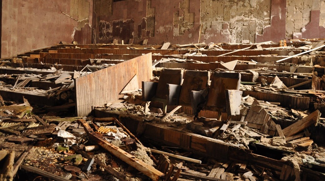 Pripyat, the ghost city that was abandoned because of the catastrophe at Chernobyl Nuclear Power Plant, looks like a tornado hit it because of vandals, NOT because there was a stampede of people trying to get away from some deadly mushroom cloud of radiation. It's still eerie to explore and it definitely a photographer paradise, but I feel that some of the photos present a misleading history of the city. More here: http://www.thecuriouszephyr.com/2015/04/pripyat-visiting-chernobyls-ghost-city.html