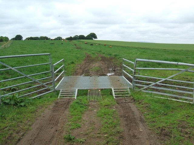 Cattle grid at Knock Saves the tractor driver the hassle of having to stop,open and re-close the gate