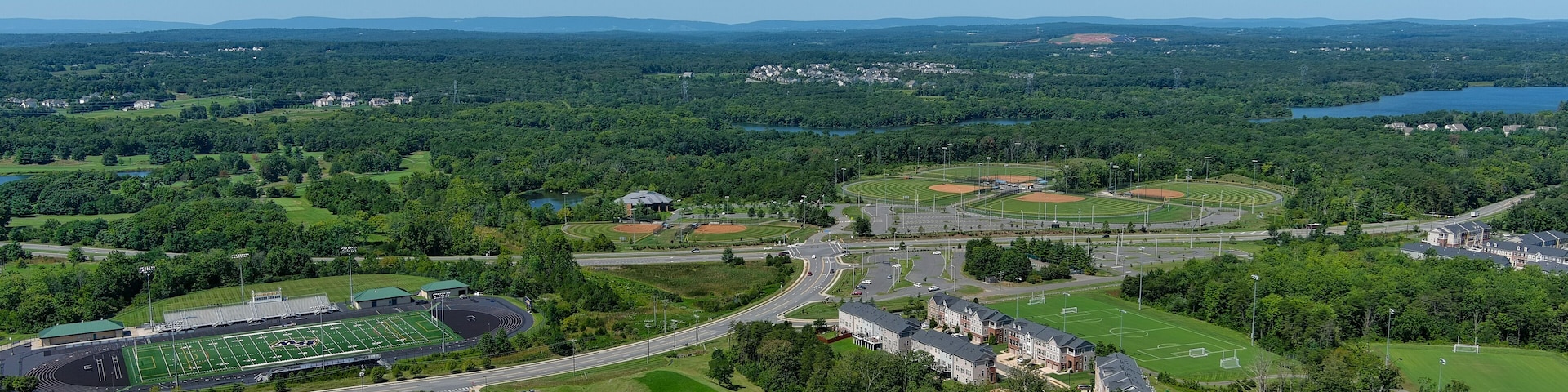 Aerial view of the Brambleton area of Ashburn, Loudoun County, Virginia.