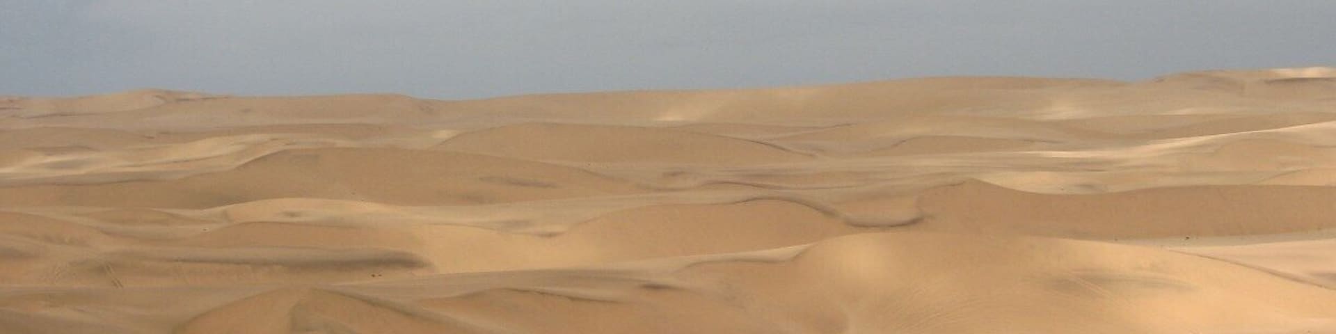 Stunning Desert Dunes between Swakopmund and Langstrand Namibia. Sand boarding, and quad biking in the dunes, followed by a very cold swim in the sea to rid you of all the unwanted sand.
