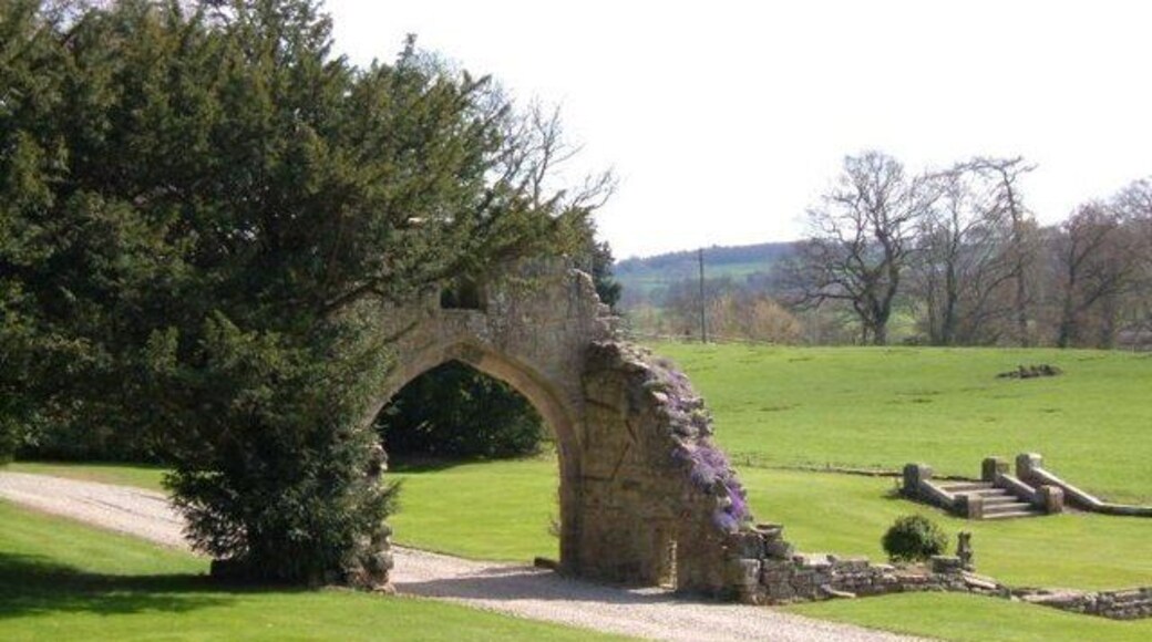 Hartforth Hall arch Archway leading to Hartforth Hall Hotel. The arch and surrounding masonry, is made of fragments of a medieval chapel.