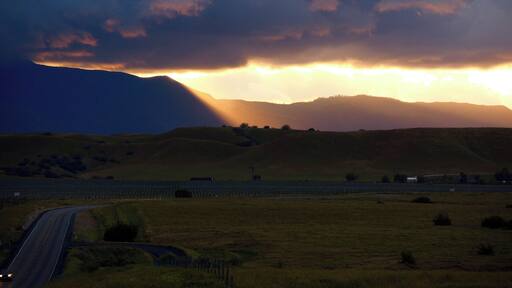 Gorgeous sunset driving down the 166 in California