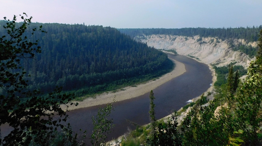 A view of the Hay River from one of the walking trails along the Twin Falls Gorge Territorial Park.