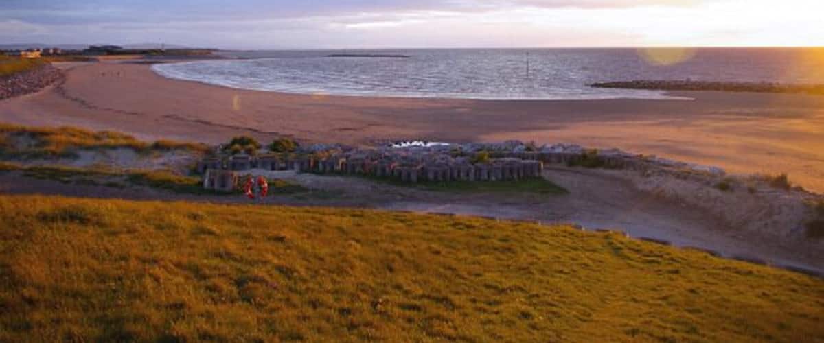 Coast at the Gunsite, Leasowe. At this point, the sea-defences consist of large limestone boulders.