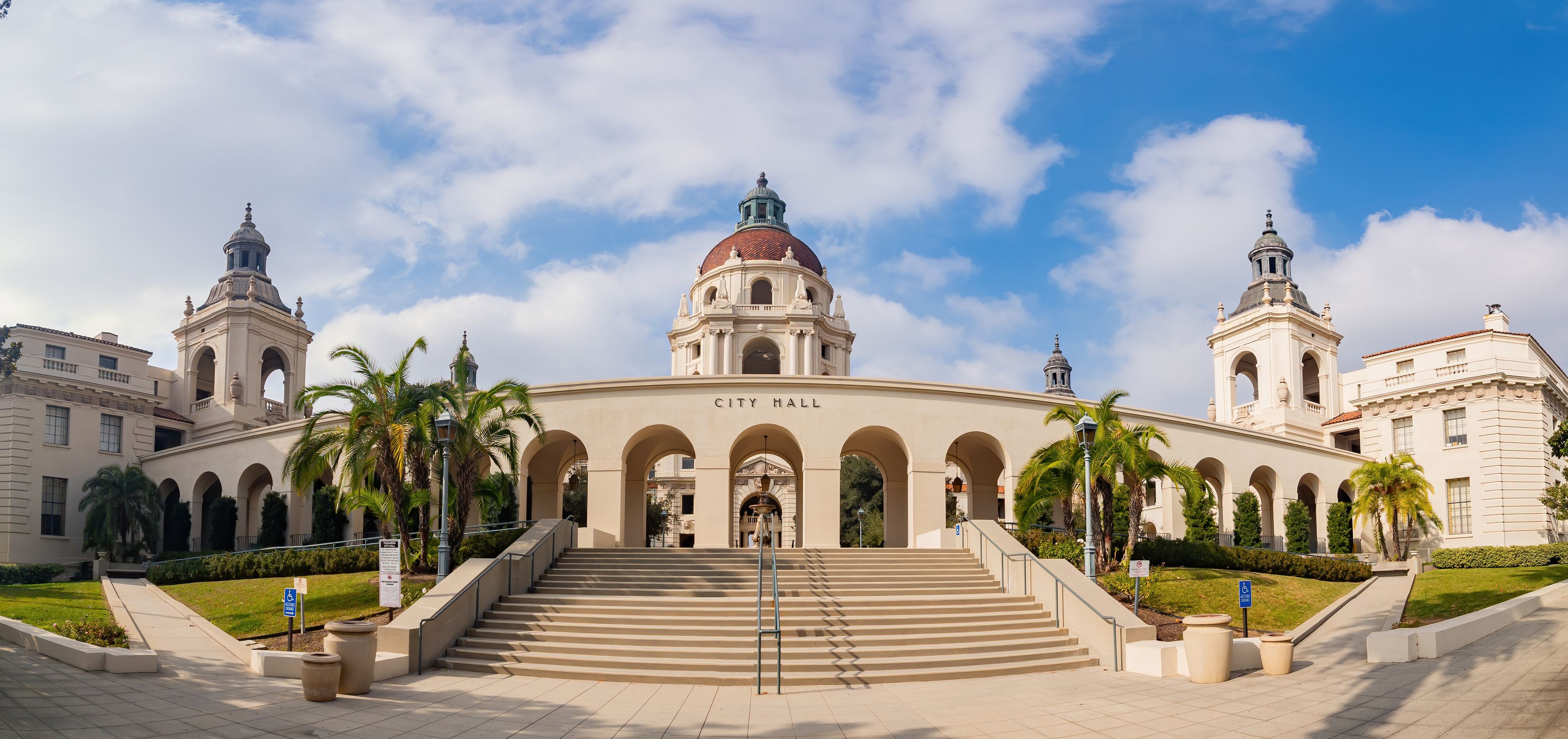Exterior view of the famous Pasadena City Hall