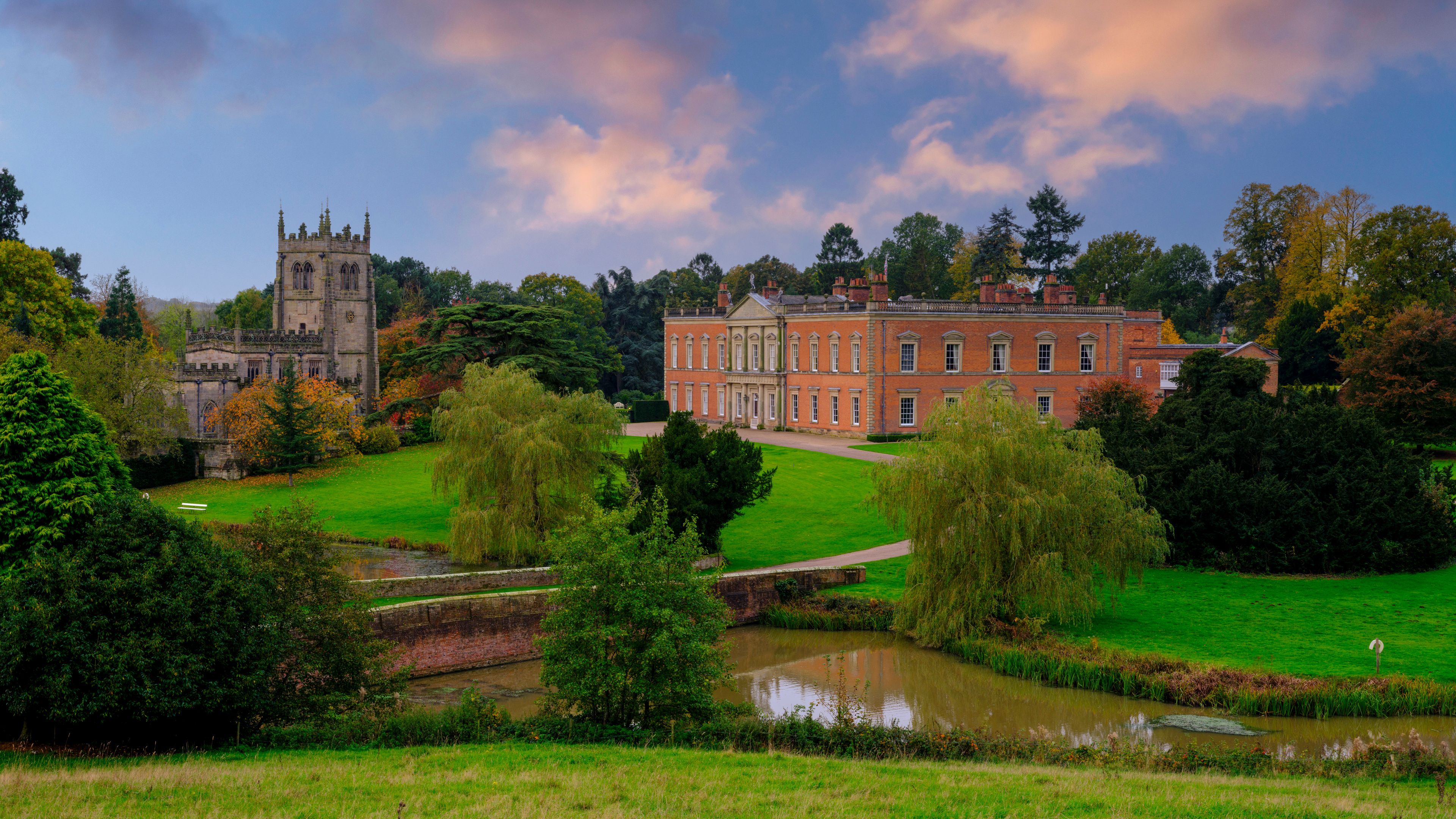 Autumn sunrise on Staunton Harold, Derbyshire, UK
