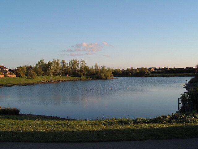Rawcliffe Lake, North Yorkshire, a man made lake in the middle of a housing development.