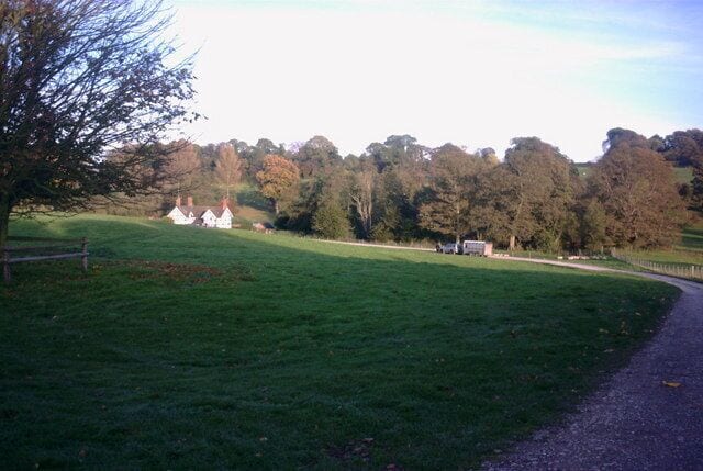 Site of 'Old' Sandon The field in the foreground is the location of where the original village of Sandon used to be. Where the truck and trailer is used to be a moat, the Lord of the Manor had his house there until it burned down in the 17th Century.