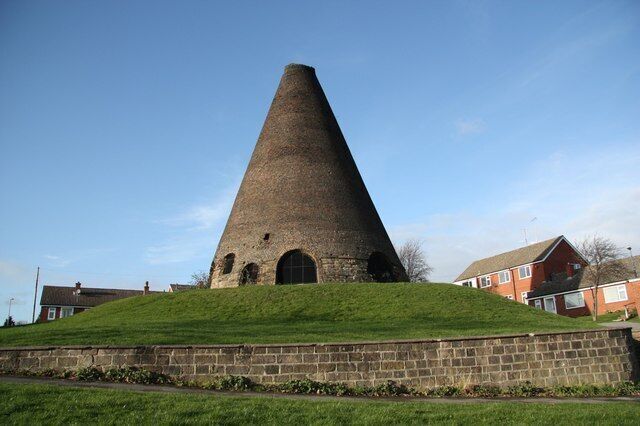 Glassworks cone at Catcliffe, South Yorkshire, England. One of two built in 1740 for William Fenney. The other has not survived. The 70ft-high brick furnace was worked until early in the 20th century. It was used as a prison in the First World War and as a canteen in the 1926 General Strike http://www.treetonweb.co.uk/parish/catcliffeglass.htm