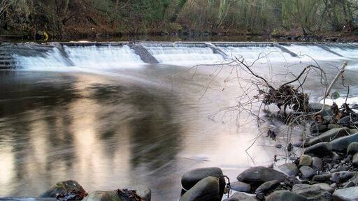 Lower Oughtibridge weir On the River Don North of Sheffield