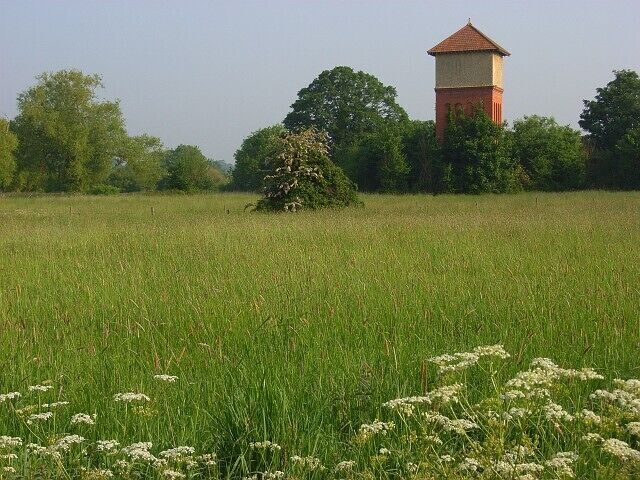 Water-tower, Holyport Viewed across a field from Holyport Street.