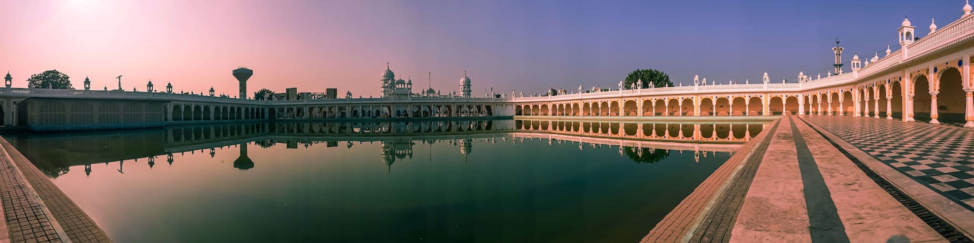 Nankana Sahib, Punjab, Pakistan - April, 12, 2020: The Sarovar (Holiest Pool), Gurdwara Janamasthan Guru Nanak Dev Ji, located at Nankana Sahib District.