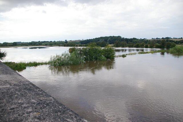 Flooding at Cressage This was taken from Cressage Bridge towards the River Severn flood plain.