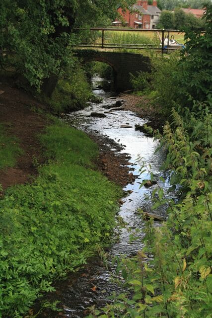 Golden Brook is Silver Eventually to flow through the centre of Long Eaton, here Golden Brook sees its first human habitation.