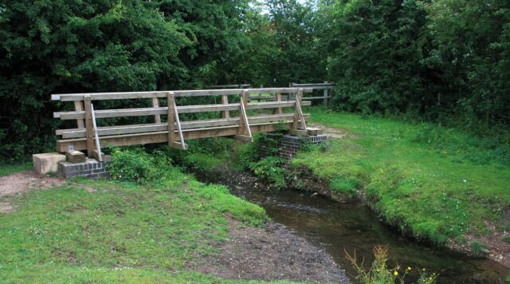 Over Golden Brook Standard design footbridge on the outskirts of Breaston.