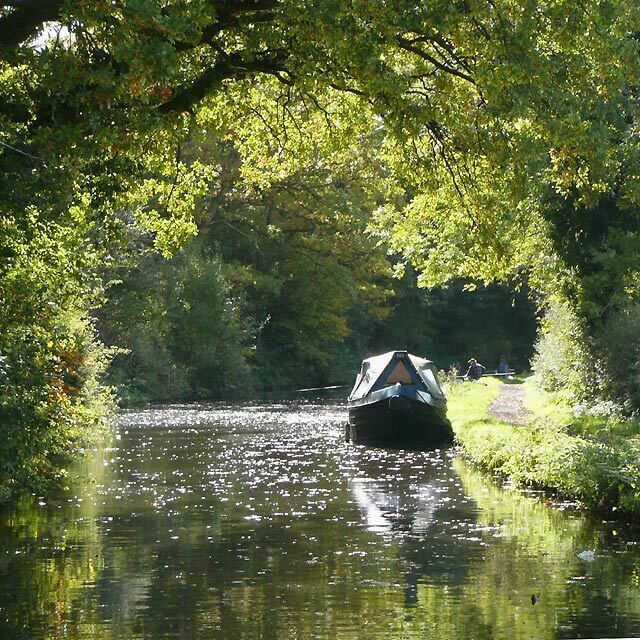 Staffordshire and Worcestershire Canal, Stourton, Staffordshire This spot is not quite as quiet and idyllic as it appears. The busy A449 road is a few metres off to the left behind the trees!