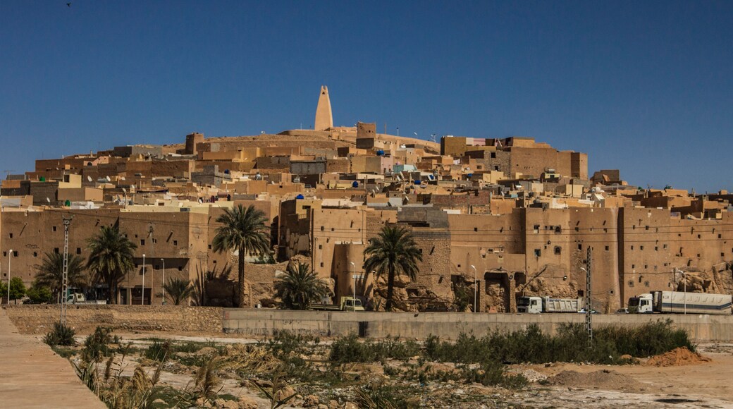 Beni Isguen ancient town, aerial view, Ghardaia Province, M'Zab Valley, Algeria