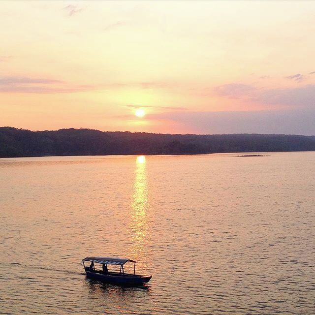 Waking up early has its perks! This is sunrise over the Peten Itza Lake in Flores, Guatemala. <3