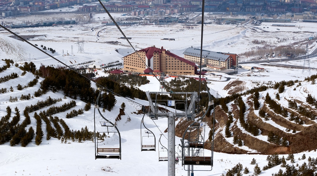 Mountain ski resort Palandoken Turkey - Erzurum city background