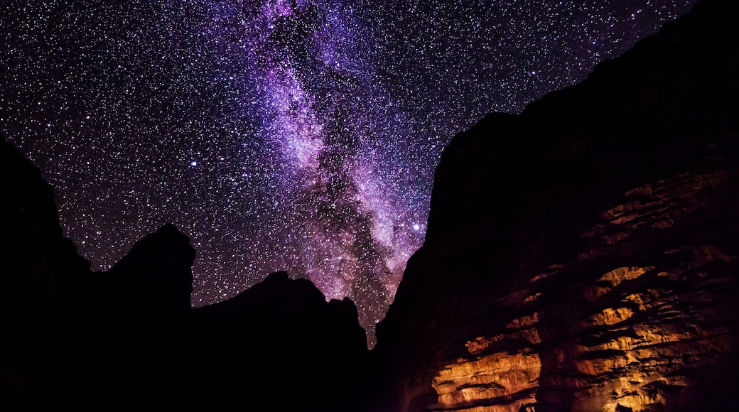 Wadi Rum desert landscape at night, Jordan