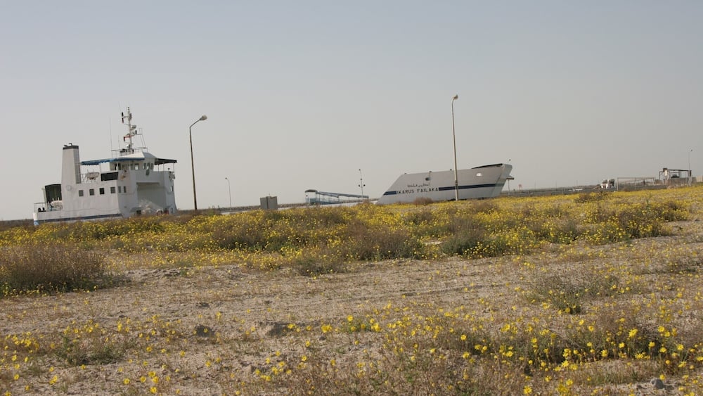 The vehicular barge from Kuwait City to Failaka Island. There are no amenities on board and in 2006 the timings were erratic and there was no schedule in English or English speakers at the terminal, but somehow I still managed to get there and back again... It looks like the Heritage Village has been restored and is up and running again, so there are probably more facilities here now.
http://www.safirhotels.com/hotel.aspx