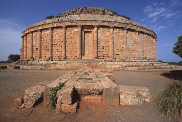 The Royal Mausoleum of Mauretania in Tipaza, Algeria was built in 3 BCE by Juba II of Numidia (c. 50 BCE – c. 25 CE) and his wife CleopatraSelene II (40 BCE – c. 5 BCE). This tomb may have been the final resting place of Juba II and Cleopatra Selene II, although their remains have not been found.