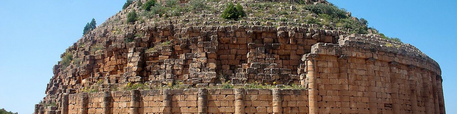 The Royal Mausoleum of Mauretania in Tipaza, Algeria was built in 3 BCE by Juba II of Numidia (c. 50 BCE – c. 25 CE) and his wife CleopatraSelene II (40 BCE – c. 5 BCE). This tomb may have been the final resting place of Juba II and Cleopatra Selene II, although their remains have not been found.