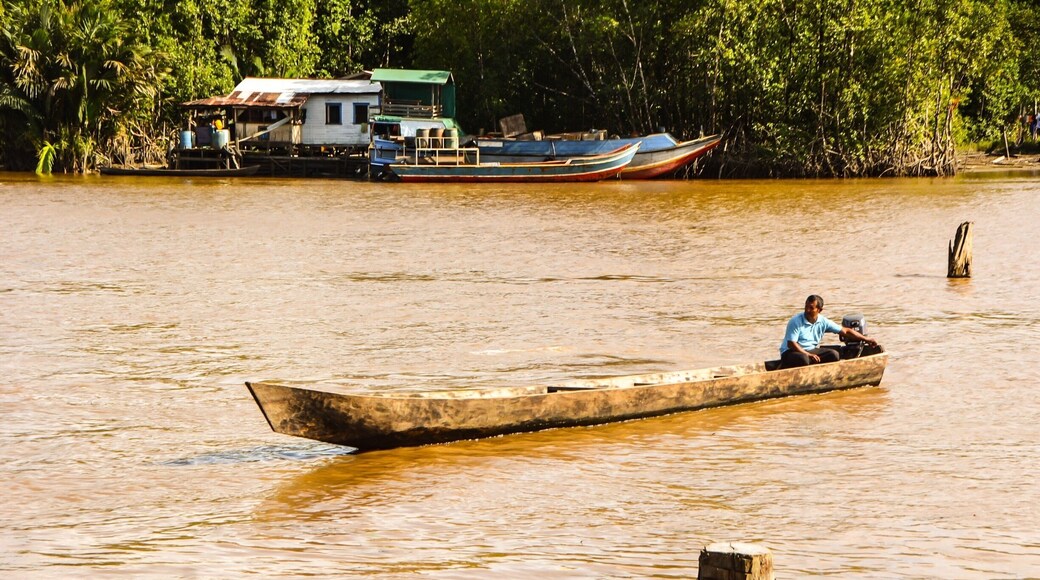 A villager in a motorized dugout canoe travels along the river in Kumaka, a village within Region 1 of Guyana. It was a truly enlightening experience to observe how differently they live in a country that's only an hour long flight from T&T.