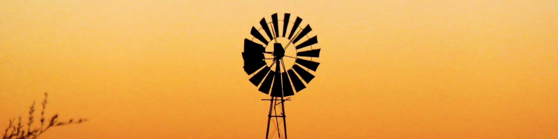Windmill in sunset