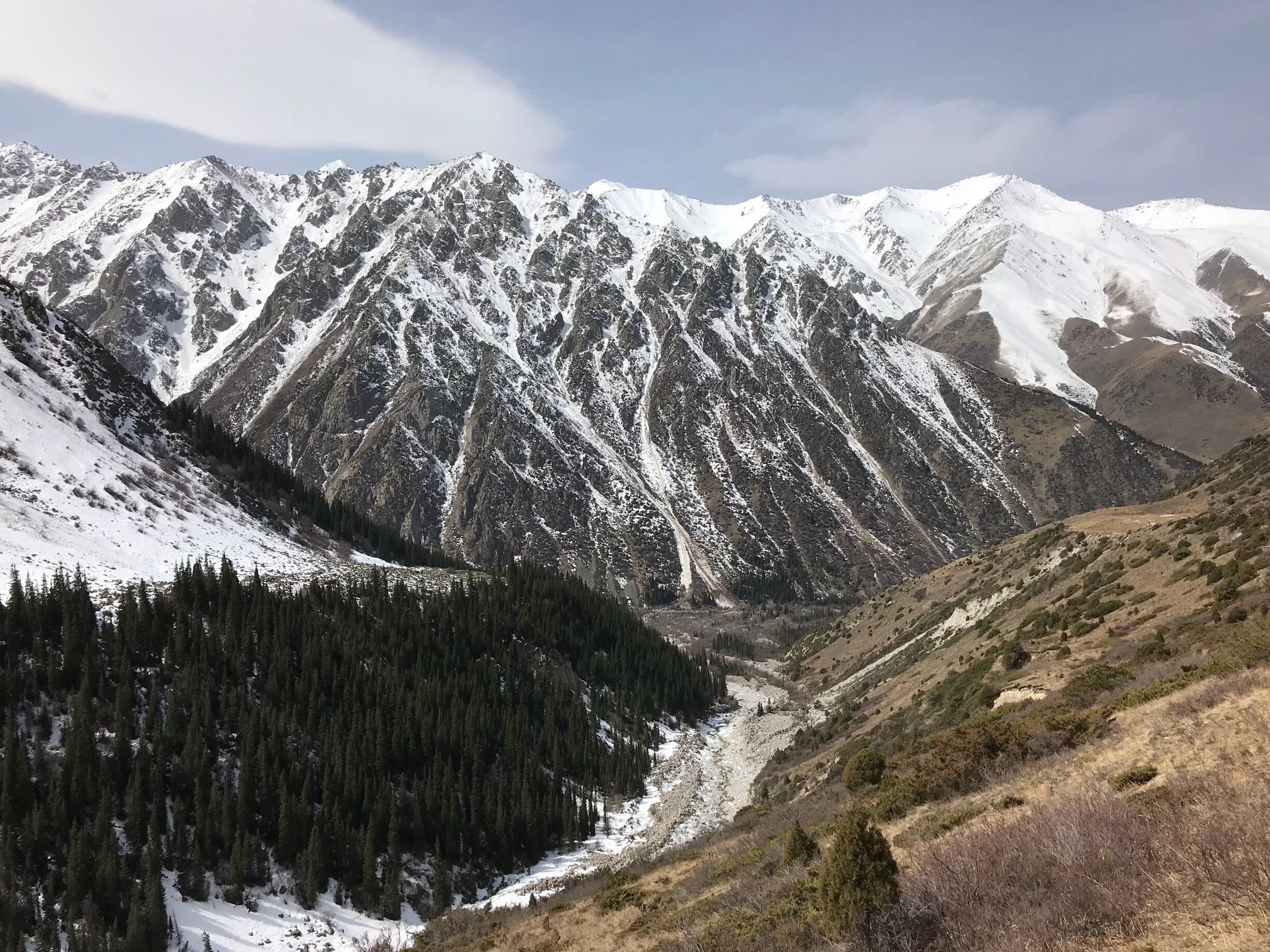 The Ala Archa national park is an easy and popular trip to make from Bishkek. A short ride by taxi out of the city and before you know you’ll find yourself surrounded by beautiful mountains and nature.