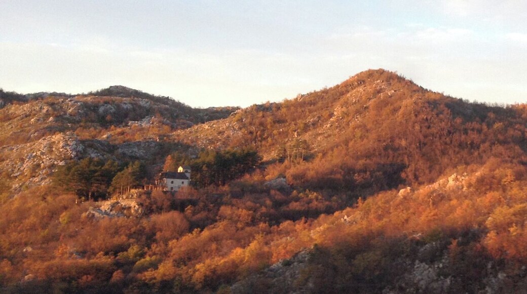 Brajići -ish, in the hills east of Budva, on a bus to Podgorica. The sunrise flushed across rolling hills dotted with farm houses, making the early-even-for-a-morning-person alarm worth every yawn and grumble.