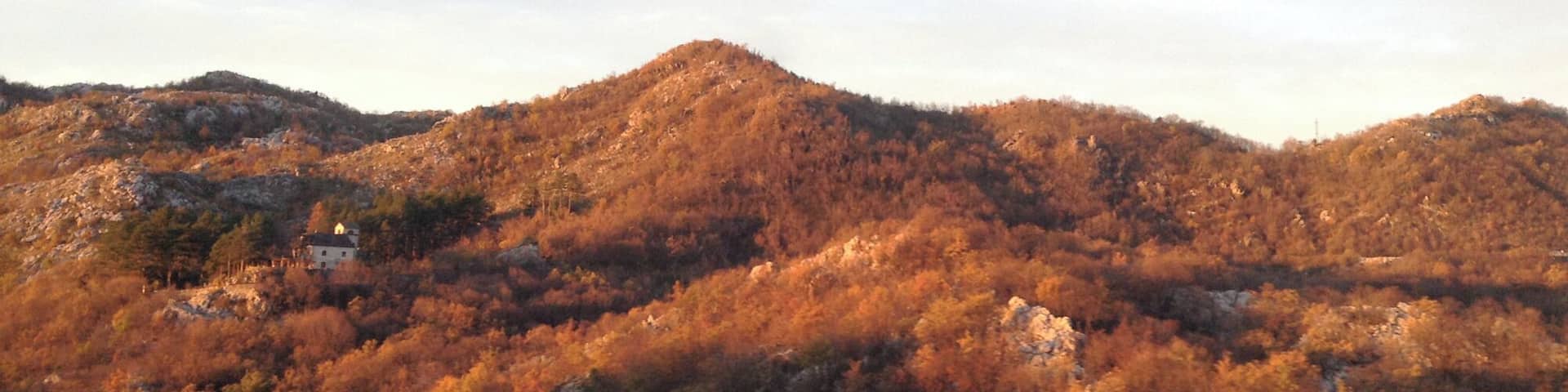 Brajići -ish, in the hills east of Budva, on a bus to Podgorica. The sunrise flushed across rolling hills dotted with farm houses, making the early-even-for-a-morning-person alarm worth every yawn and grumble.