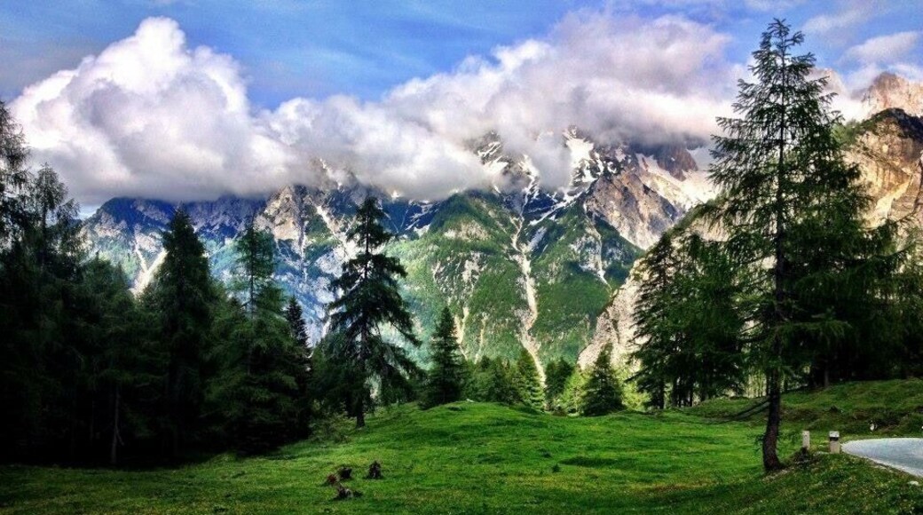 Driving through the mountains in Slovenia. June 2014
