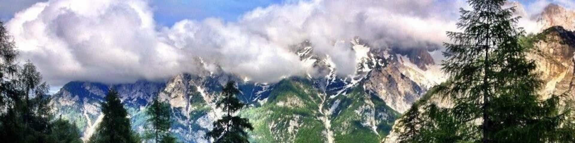 Driving through the mountains in Slovenia. June 2014