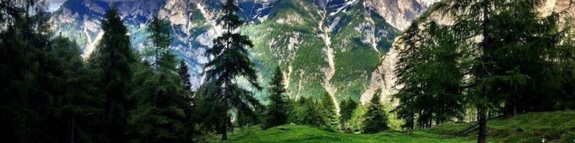 Driving through the mountains in Slovenia. June 2014