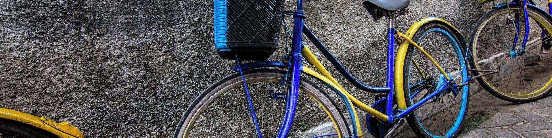 Bike for rent here in Tidung Island, one from many islands reside in Special Authority of Jakarta, called "Kepulauan Seribu".
You can reach Tidung island about 3 hours by boat from Muara Angke or within an hour by speed boat from Marina Ancol, both in North Jakarta.
The bikes are rent per day or hourly basis with only a small cost and it's fun enough to cycling throughout the island. Try it!