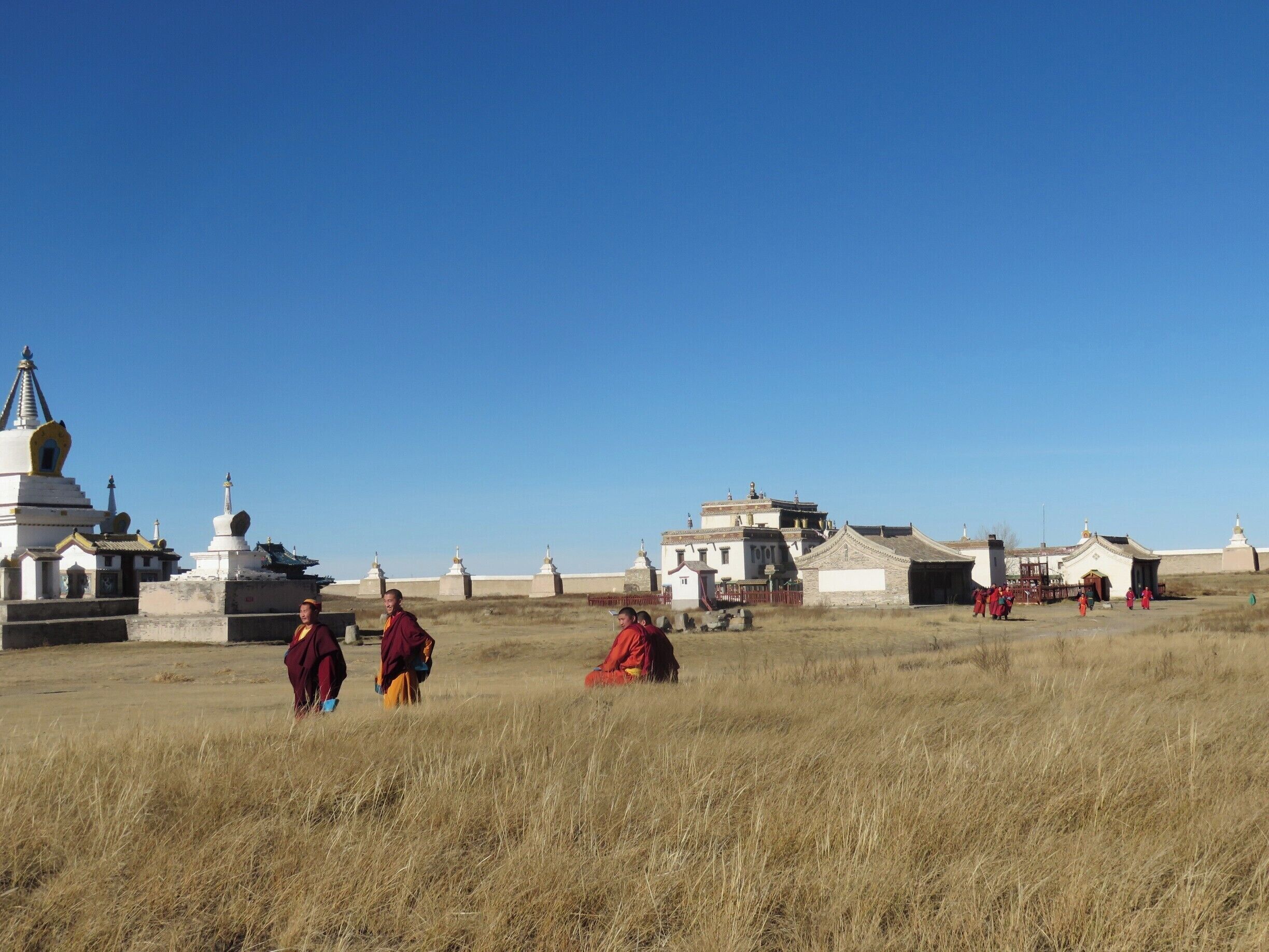 The ancient capital of Chenggis Khan is the site of a functioning Buddhist community. People come here to have their fortunes told and their troubles assuaged. Many mostly young monks were enjoying the fresh air and glorious sunshine.